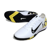 Chuteira Society Nike Zoom Mercurial Vapor 16 Elite TF Branco e Amarelo Mbappe Pack